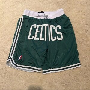 Just Don Green and White Boston Celtics Shorts